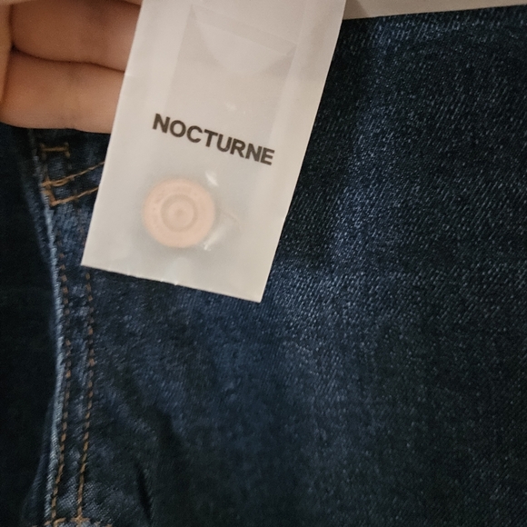 Nocturne Jeans Dark Blue High-Waisted Neutral Solid Classic Casual - Picture 10 of 11